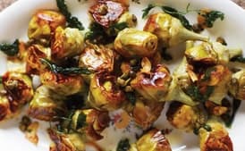 Pot-Roasted Artichokes with White Wine and Capers