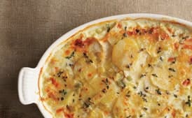 Potato & Celery Root Gratin with Leeks