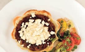 Potato-Crusted Goat Cheese Tart with Heirloom Tomato Salad