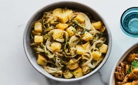 Potatoes with Roasted Poblano Chiles and Mexican Sour Cream (Papas con Rajas y Crema Ácida)