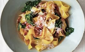 Potlikker Noodles with Mustard Greens