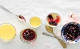 Pots de Crème with Riesling-Poached Grapes