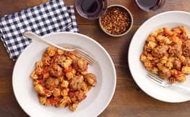Pressure-Cooker Mini Meatballs With Radiatori