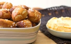 Pretzel Bites with Quick Cheddar Dip