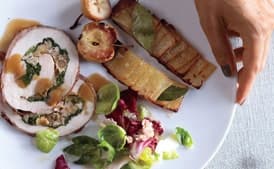 Prosciutto-Wrapped Pork Loin with Roasted Apples