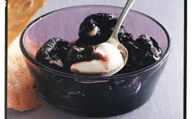 Prunes in Wine with Toasted-Almond Cookies