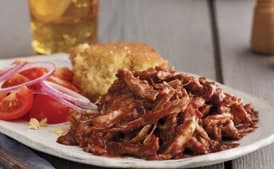 Pulled Chicken with Cherry-Chile Barbecue Sauce