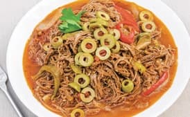 Pulled Flank Steak in Red Wine Sauce (Ropa Vieja o Carne Ripiada)