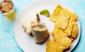 Quick Sweet Potato, Mushroom, and Black Bean Burrito