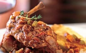 Rabbit étouffée with Baked Cheese Grits