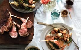 Rack of Lamb with Baby Turnips and Mint Salsa Verde
