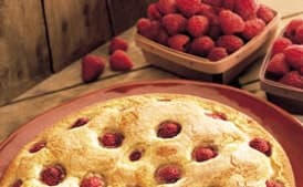 Raspberry Cake with Marsala, Crème Fraîche, and Raspberries