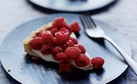 Raspberry Crème Fraîche Tart with Lavender Honey
