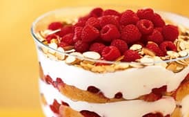Raspberry, White Chocolate, and Almond Trifle