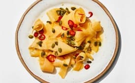 Raw Butternut Squash Ribbon Salad with Orange and Chile