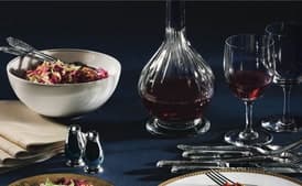 Red Cabbage Salad with Green Apple, Lingonberry Preserves, and Toasted Walnuts