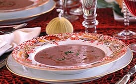 Red Pea Bisque with Rum Flambé