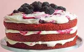 Red Velvet Cake With Blackberry–Cream Cheese Whipped Frosting
