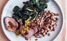 Redeye-Glazed Pork Tenderloin with Black-Eyed Peas