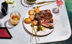 Rib-Eye Steak and Crispy Smashed Potatoes for Two