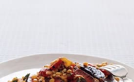 Rib-Eye Steak with Warm Tomato Corn Salad