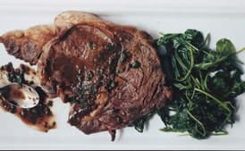 Rib-Eye Steaks in Red-Wine Sauce