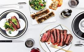 Rib Eye With Bone Marrow and Radish Salad