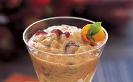 Rice Pudding with Persimmons and Dried Cranberries