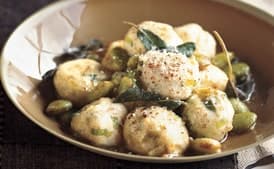 Ricotta Gnocchi with Leeks and Fava Beans