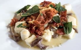 Ricotta Gnudi with Wild Mushroom and Truffle Sauce