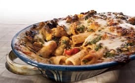 Rigatoni with Eggplant and Pine Nut Crunch