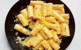 Rigatoni with Lemon-Chile Pesto and Grated Egg