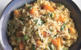 Risotto with Butternut Squash, Leeks, and Basil