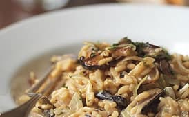 Risotto with Leeks, Shiitake Mushrooms, and Truffles