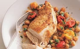 Roast Chicken Breasts with Garbanzo Beans, Tomatoes, and Paprika