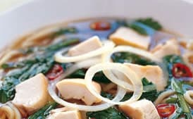 Roast Chicken Noodle Soup with Chrysanthemum