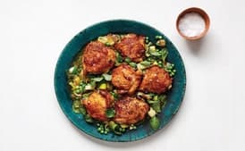 Roast Chicken Thighs with Peas and Mint