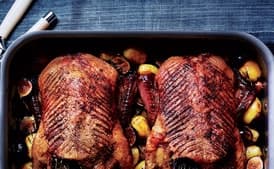 Roast Ducks with Potatoes, Figs, and Rosemary