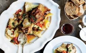 Roast Lamb with Artichokes and Lemons