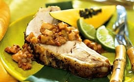 Roast Pork Loin with Pickled Caramelized Guavas