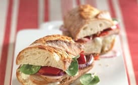 Roast Pork Sandwiches with Sweet Peppers and Arugula