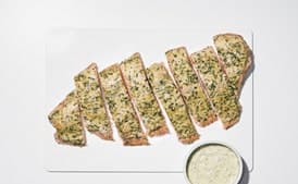 Roast Side of Salmon with Mustard, Tarragon, and Chive Sauce