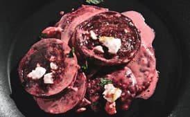Roasted Beet and Feta Gratin with Fresh Mint