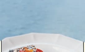 Roasted Black Sea Bass with Tomato and Olive Salad