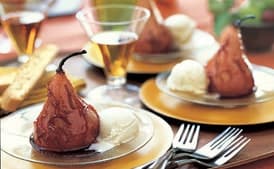 Roasted Bosc Pears with Pomegranate Glaze