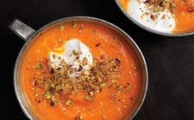 Roasted Carrot Soup with Dukkah Spice and Yogurt