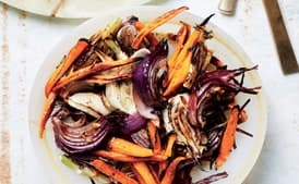 Roasted Carrots and Red Onions with Fennel and Mint