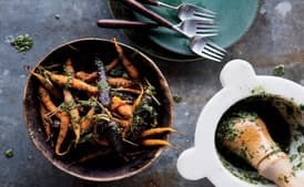 Roasted Carrots with Carrot-Top Pesto