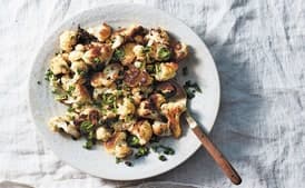 Roasted Cauliflower with Lemon Zest, Parsley, Capers, and Jalapeño