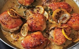 Roasted Chicken Thighs with Lemon and Oregano
